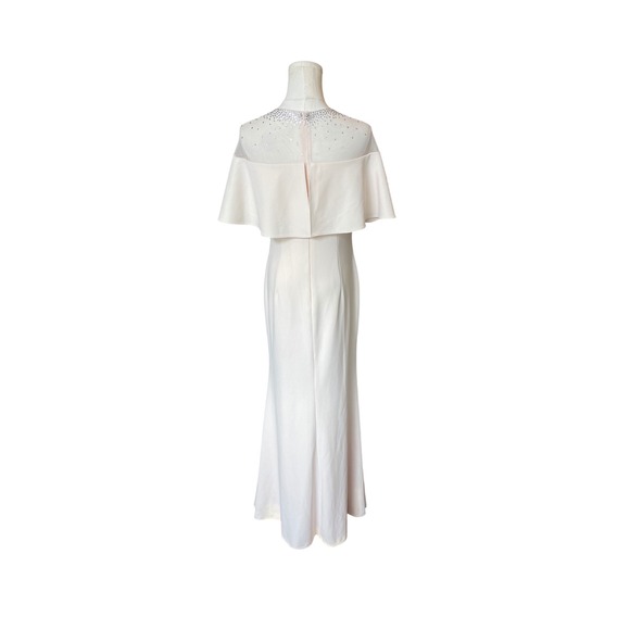 Calvin Klein Pink Evening Dress Size 6 Embellished Illusion Feminine Elegant - Picture 6 of 13